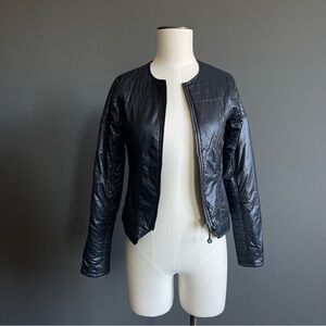 Crane & Lion Black Quilted Lightweight Zip Jacket Minimal Puffer Scandi-style